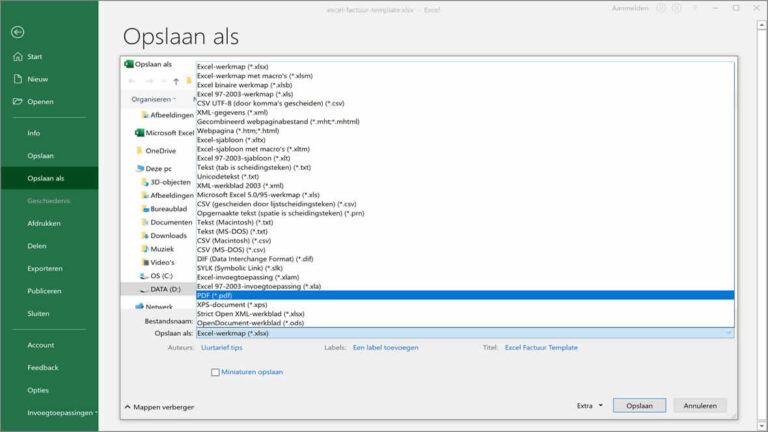 Excel Factuur Maken Met Voorbeeld En Gratis Template